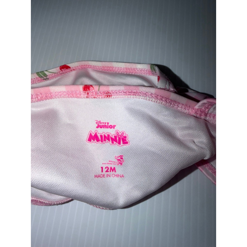 Baby Girl swim Disney Junior Minnie Bikini 12 Months Pink Red Cherry Gingham - Picture 8 of 10
